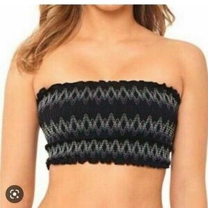 NWT Salt + Cove Bandeau Smocked Bikini Top